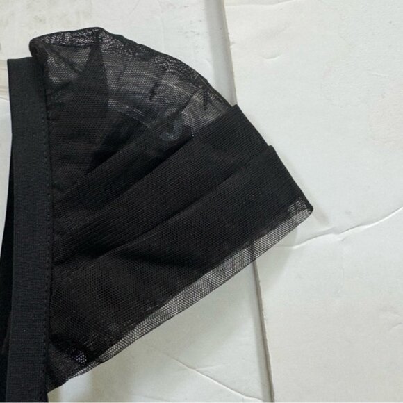 BCBGMAXAzria NEW Shirre Princess Ruched Whimsi Goth Sheer Mesh Bustier Top Zip L - Picture 7 of 16